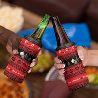 New Zealand Darts Christmas 4 in 1 Can Cooler Tumbler Merry Xmas Aotearoa Maori Red - Polynesian Pride