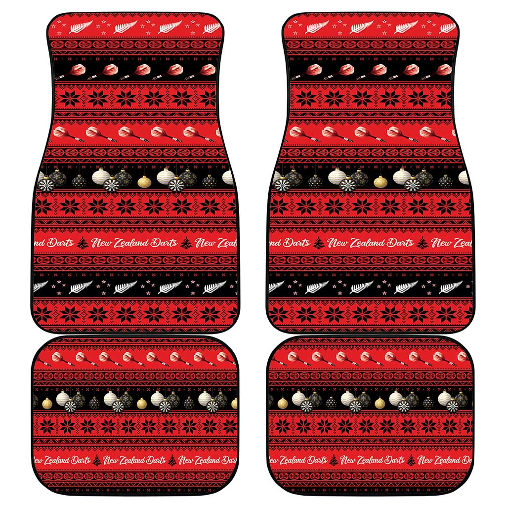 New Zealand Darts Christmas Car Mats Merry Xmas Aotearoa Maori Red - Polynesian Pride
