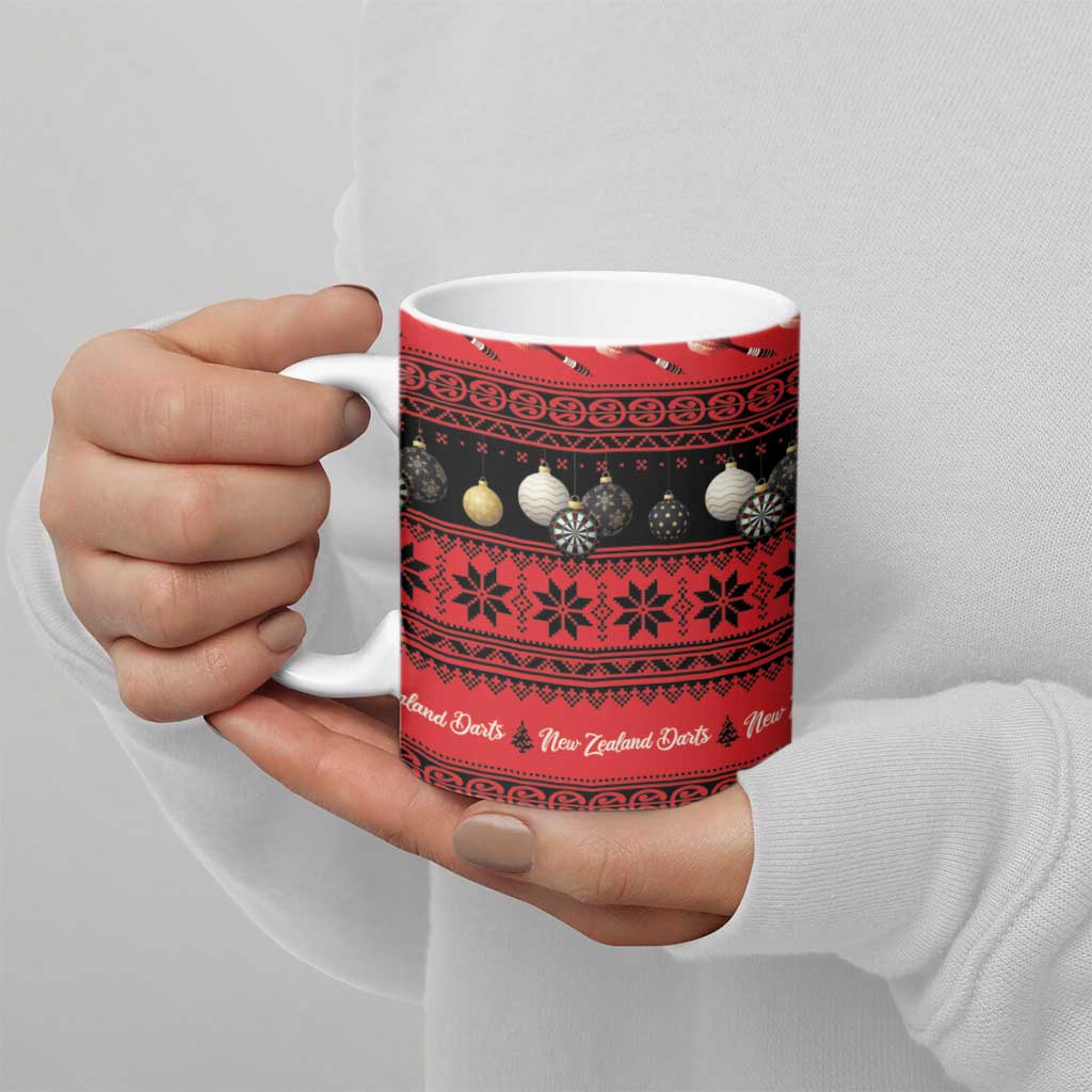 New Zealand Darts Christmas Ceramic Mug Merry Xmas Aotearoa Maori Red - Polynesian Pride