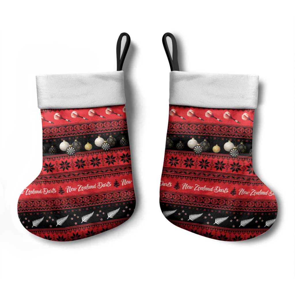 New Zealand Darts Christmas Stocking Merry Xmas Aotearoa Maori Red - Polynesian Pride
