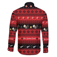 New Zealand Darts Christmas Family Matching Long Sleeve Bodycon Dress and Hawaiian Shirt Merry Xmas Aotearoa Maori Red - Polynesian Pride