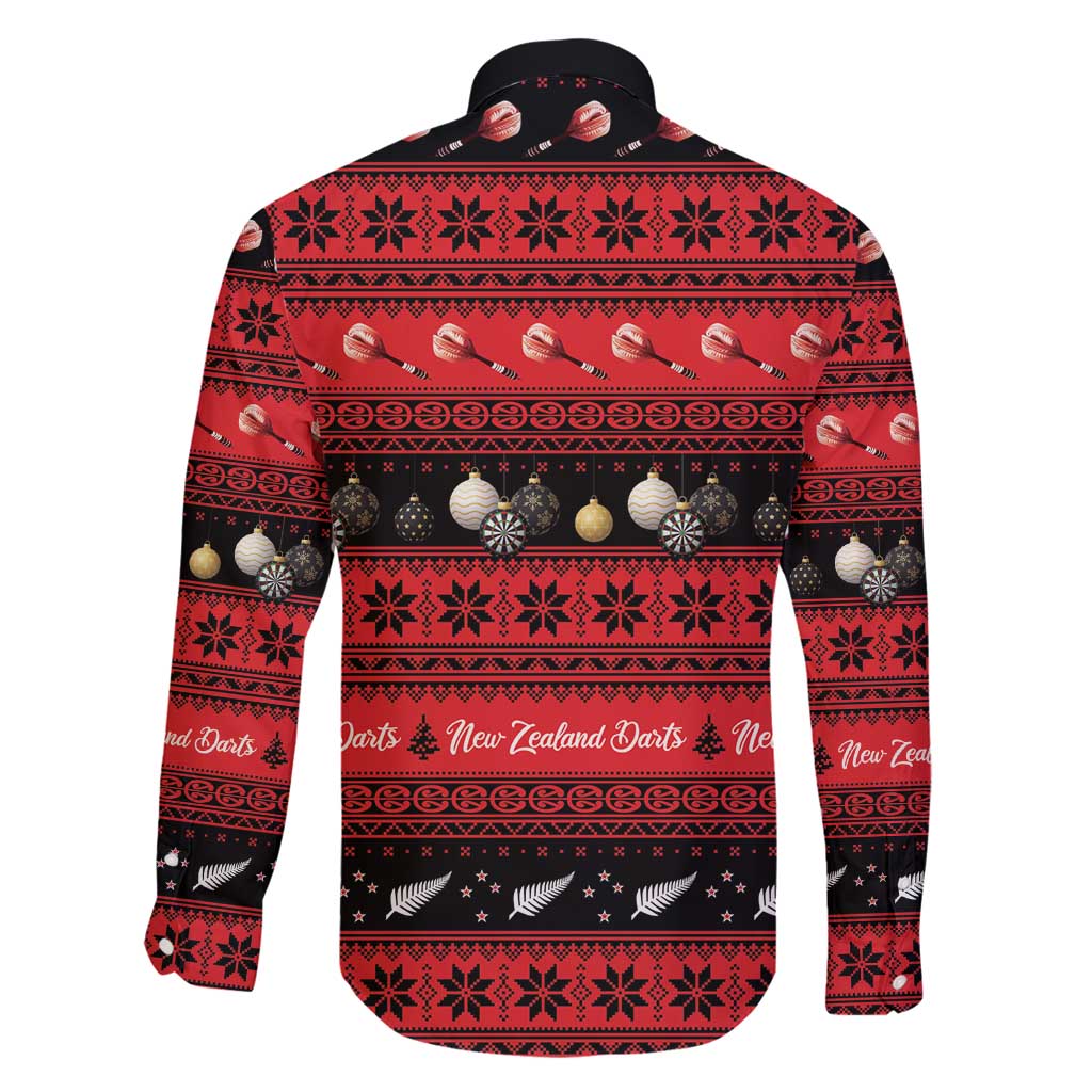 New Zealand Darts Christmas Family Matching Off Shoulder Short Dress and Hawaiian Shirt Merry Xmas Aotearoa Maori Red - Polynesian Pride