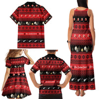 New Zealand Darts Christmas Family Matching Tank Maxi Dress and Hawaiian Shirt Merry Xmas Aotearoa Maori Red - Polynesian Pride