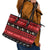 New Zealand Darts Christmas Leather Tote Bag Merry Xmas Aotearoa Maori Red - Polynesian Pride