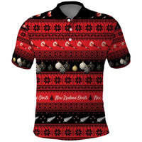 New Zealand Darts Christmas Polo Shirt Merry Xmas Aotearoa Maori Red - Polynesian Pride
