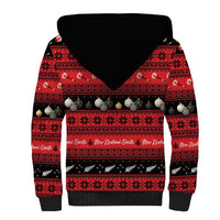 New Zealand Darts Christmas Sherpa Hoodie Merry Xmas Aotearoa Maori Red - Polynesian Pride
