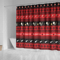 New Zealand Darts Christmas Shower Curtain Merry Xmas Aotearoa Maori Red - Polynesian Pride