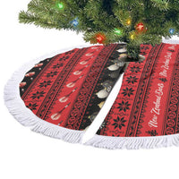 New Zealand Darts Christmas Tree Skirt Merry Xmas Aotearoa Maori Red - Polynesian Pride
