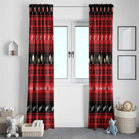 New Zealand Darts Christmas Window Curtain Merry Xmas Aotearoa Maori Red - Polynesian Pride