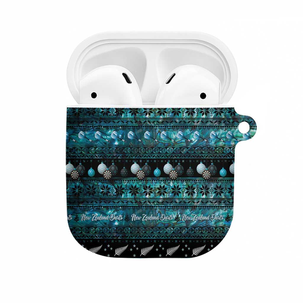 New Zealand Darts Christmas AirPods Case Merry Xmas Aotearoa Maori Paua Shell - Polynesian Pride
