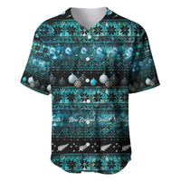 New Zealand Darts Christmas Baseball Jersey Merry Xmas Aotearoa Maori Paua Shell - Polynesian Pride