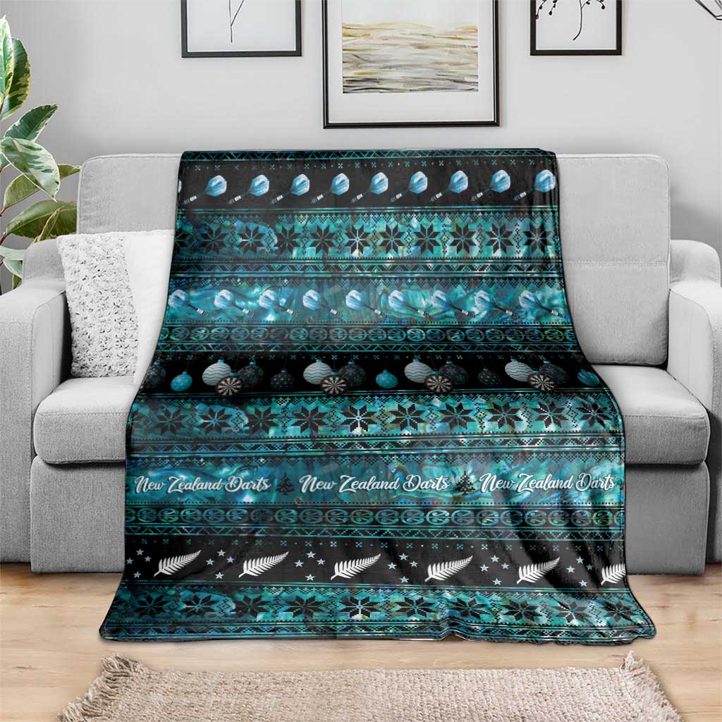 New Zealand Darts Christmas Blanket Merry Xmas Aotearoa Maori Paua Shell - Polynesian Pride