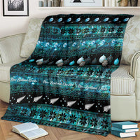 New Zealand Darts Christmas Blanket Merry Xmas Aotearoa Maori Paua Shell - Polynesian Pride