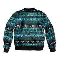 New Zealand Darts Christmas Bomber Jacket Merry Xmas Aotearoa Maori Paua Shell - Polynesian Pride
