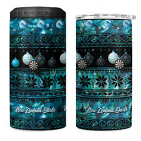 New Zealand Darts Christmas 4 in 1 Can Cooler Tumbler Merry Xmas Aotearoa Maori Paua Shell - Polynesian Pride