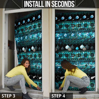 New Zealand Darts Christmas Door Cover Merry Xmas Aotearoa Maori Paua Shell - Polynesian Pride