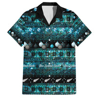 New Zealand Darts Christmas Family Matching Off The Shoulder Long Sleeve Dress and Hawaiian Shirt Merry Xmas Aotearoa Maori Paua Shell - Polynesian Pride