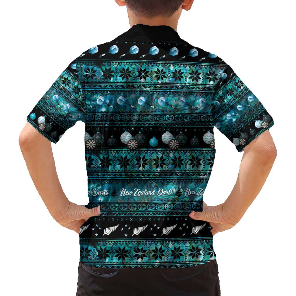 New Zealand Darts Christmas Family Matching Puletasi and Hawaiian Shirt Merry Xmas Aotearoa Maori Paua Shell - Polynesian Pride