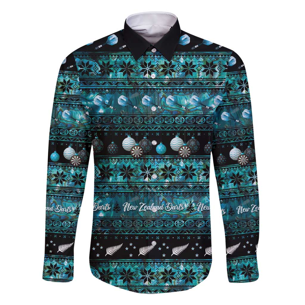 New Zealand Darts Christmas Family Matching Short Sleeve Bodycon Dress and Hawaiian Shirt Merry Xmas Aotearoa Maori Paua Shell - Polynesian Pride