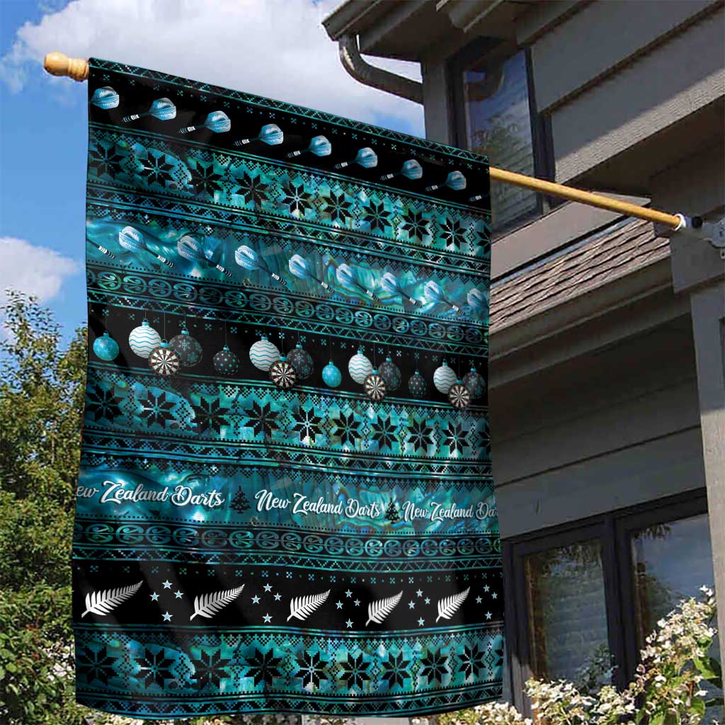 New Zealand Darts Christmas Garden Flag Merry Xmas Aotearoa Maori Paua Shell - Polynesian Pride