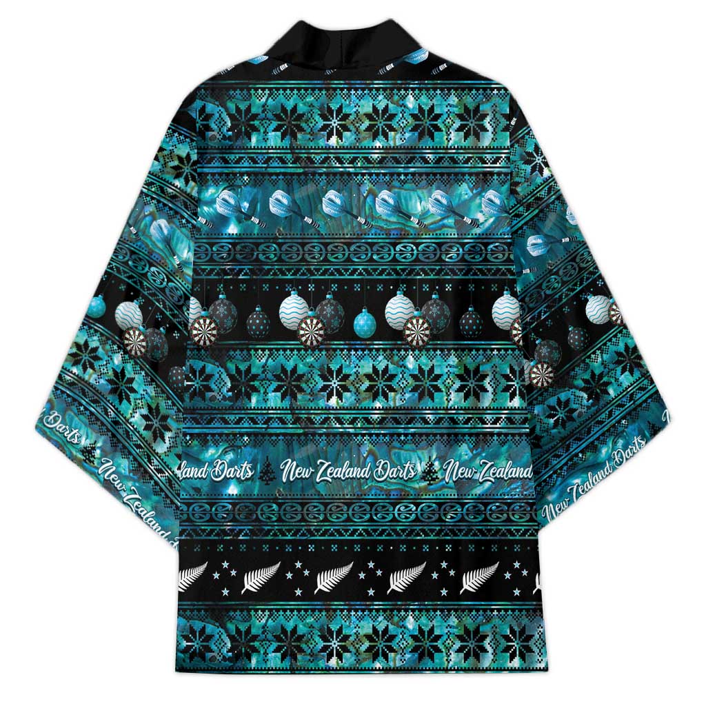 New Zealand Darts Christmas Kimono Merry Xmas Aotearoa Maori Paua Shell - Polynesian Pride