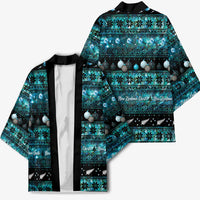 New Zealand Darts Christmas Kimono Merry Xmas Aotearoa Maori Paua Shell - Polynesian Pride