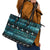 New Zealand Darts Christmas Leather Tote Bag Merry Xmas Aotearoa Maori Paua Shell - Polynesian Pride