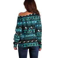 New Zealand Darts Christmas Off Shoulder Sweater Merry Xmas Aotearoa Maori Paua Shell - Polynesian Pride