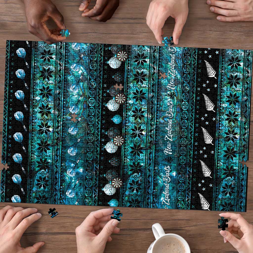 New Zealand Darts Christmas Puzzle Merry Xmas Aotearoa Maori Paua Shell - Polynesian Pride