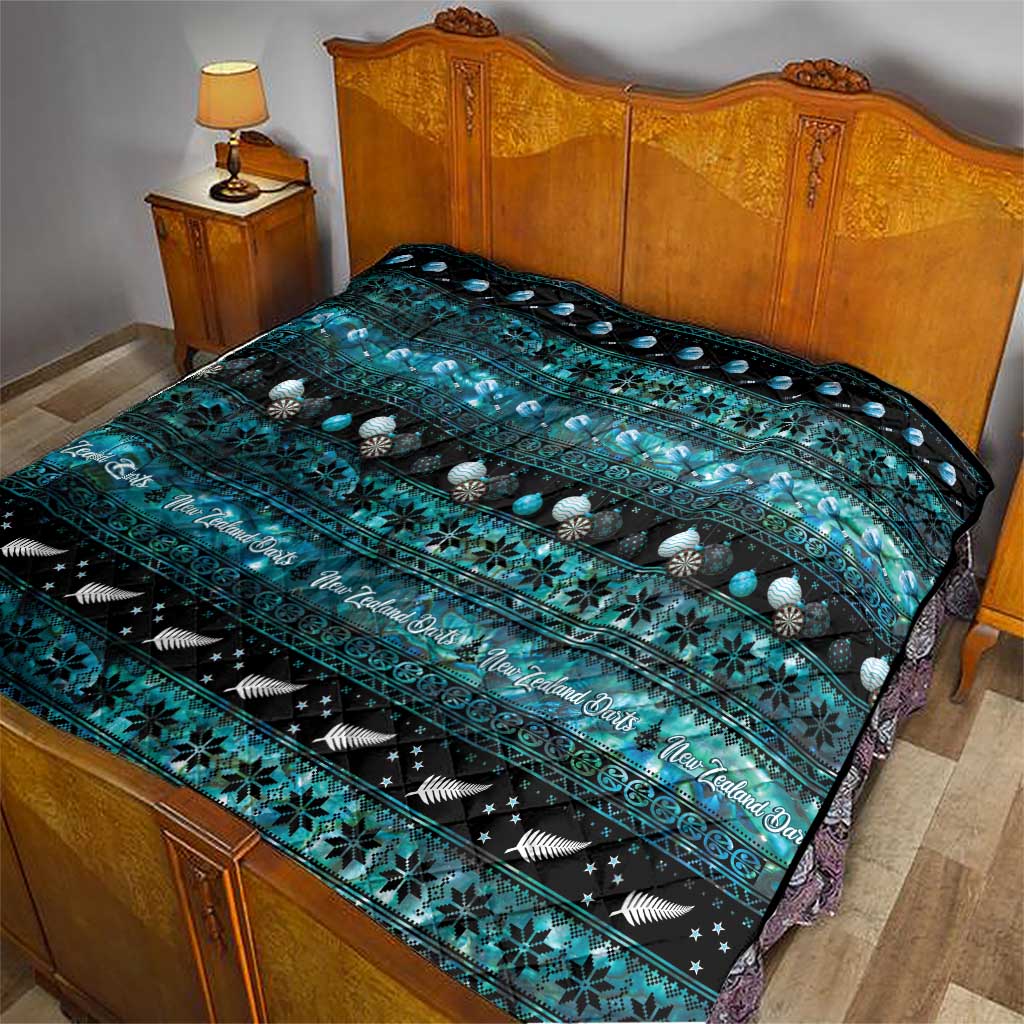 New Zealand Darts Christmas Quilt Merry Xmas Aotearoa Maori Paua Shell - Polynesian Pride