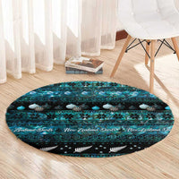 New Zealand Darts Christmas Round Carpet Merry Xmas Aotearoa Maori Paua Shell - Polynesian Pride