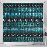 New Zealand Darts Christmas Shower Curtain Merry Xmas Aotearoa Maori Paua Shell - Polynesian Pride