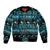 New Zealand Darts Christmas Sleeve Zip Bomber Jacket Merry Xmas Aotearoa Maori Paua Shell - Polynesian Pride