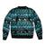 New Zealand Darts Christmas Sleeve Zip Bomber Jacket Merry Xmas Aotearoa Maori Paua Shell - Polynesian Pride