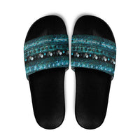 New Zealand Darts Christmas Slide Sandals Merry Xmas Aotearoa Maori Paua Shell - Polynesian Pride