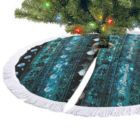 New Zealand Darts Christmas Tree Skirt Merry Xmas Aotearoa Maori Paua Shell - Polynesian Pride