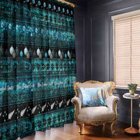 New Zealand Darts Christmas Window Curtain Merry Xmas Aotearoa Maori Paua Shell - Polynesian Pride