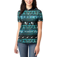 New Zealand Darts Christmas Women Polo Shirt Merry Xmas Aotearoa Maori Paua Shell - Polynesian Pride