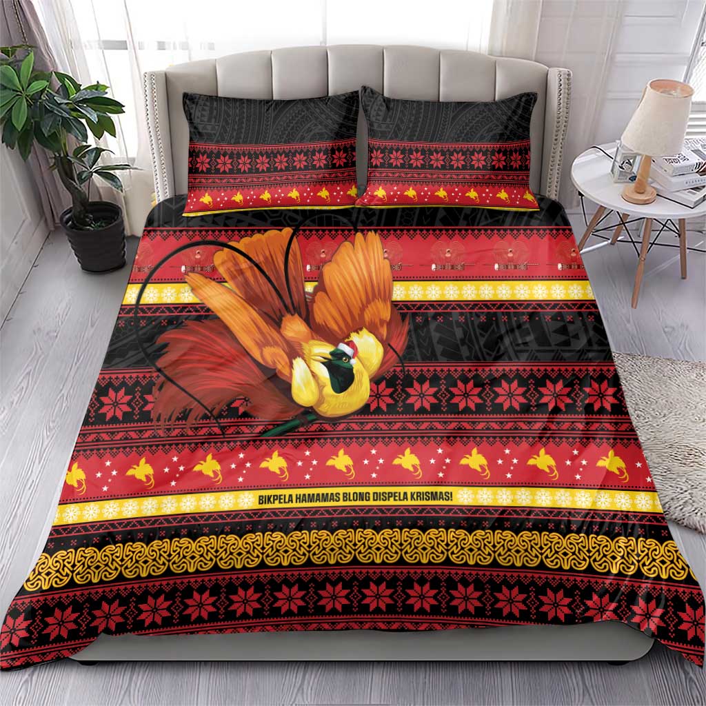 Papua New Guinea Christmas Bedding Set Bikpela hamamas blong dispela Krismas - Polynesian Pride