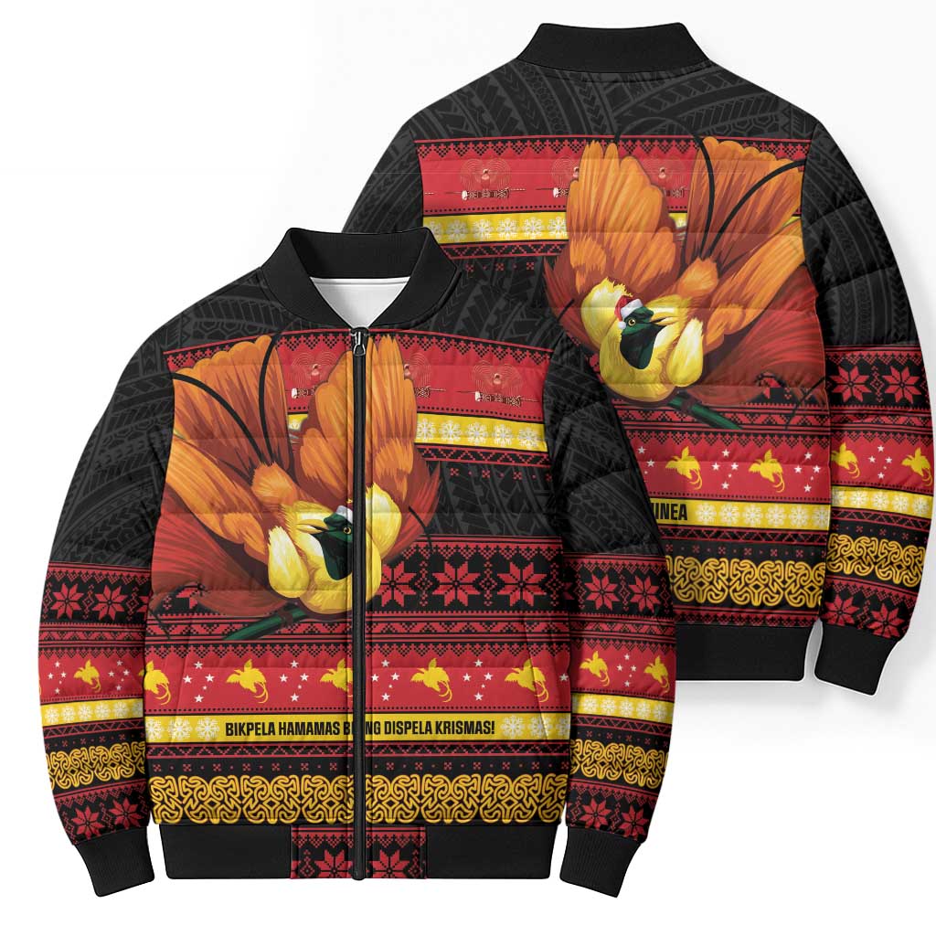 Papua New Guinea Christmas Bomber Puffer Jacket Bikpela hamamas blong dispela Krismas - Polynesian Pride