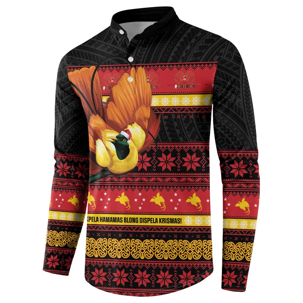 Papua New Guinea Christmas Button Sweatshirt Bikpela hamamas blong dispela Krismas - Polynesian Pride