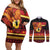 Papua New Guinea Christmas Couples Matching Off Shoulder Short Dress and Long Sleeve Button Shirt Bikpela hamamas blong dispela Krismas - Polynesian Pride