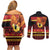 Papua New Guinea Christmas Couples Matching Off Shoulder Short Dress and Long Sleeve Button Shirt Bikpela hamamas blong dispela Krismas - Polynesian Pride