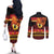 Papua New Guinea Christmas Couples Matching Off The Shoulder Long Sleeve Dress and Long Sleeve Button Shirt Bikpela hamamas blong dispela Krismas - Polynesian Pride