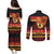 Papua New Guinea Christmas Couples Matching Puletasi and Long Sleeve Button Shirt Bikpela hamamas blong dispela Krismas - Polynesian Pride