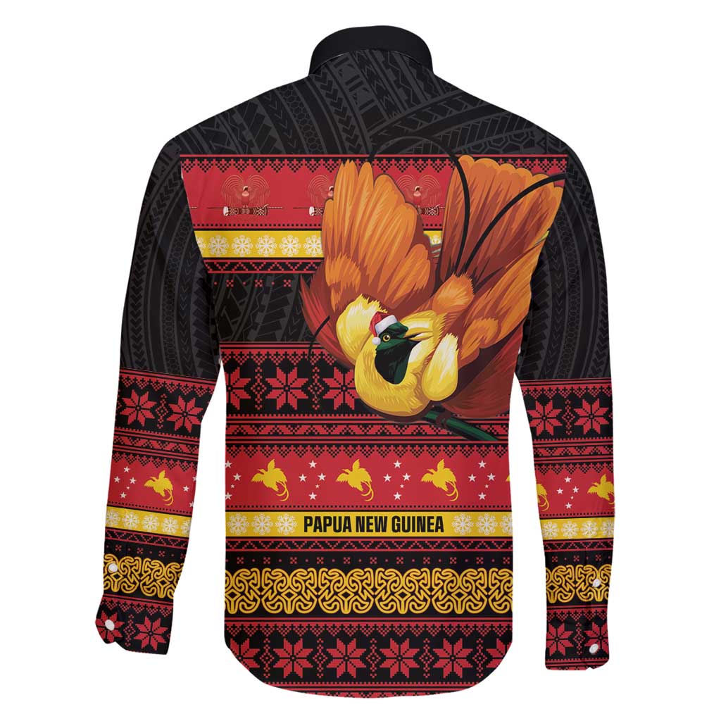 Papua New Guinea Christmas Family Matching Long Sleeve Bodycon Dress and Hawaiian Shirt Bikpela hamamas blong dispela Krismas - Polynesian Pride