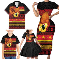 Papua New Guinea Christmas Family Matching Short Sleeve Bodycon Dress and Hawaiian Shirt Bikpela hamamas blong dispela Krismas - Polynesian Pride