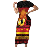 Papua New Guinea Christmas Family Matching Short Sleeve Bodycon Dress and Hawaiian Shirt Bikpela hamamas blong dispela Krismas - Polynesian Pride