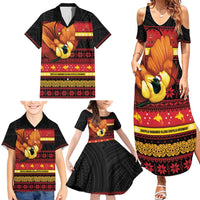 Papua New Guinea Christmas Family Matching Summer Maxi Dress and Hawaiian Shirt Bikpela hamamas blong dispela Krismas - Polynesian Pride
