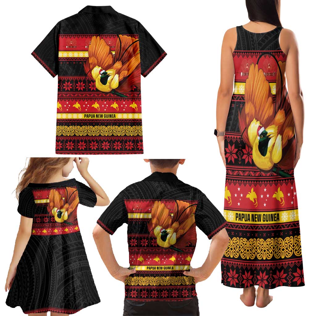 Papua New Guinea Christmas Family Matching Tank Maxi Dress and Hawaiian Shirt Bikpela hamamas blong dispela Krismas - Polynesian Pride